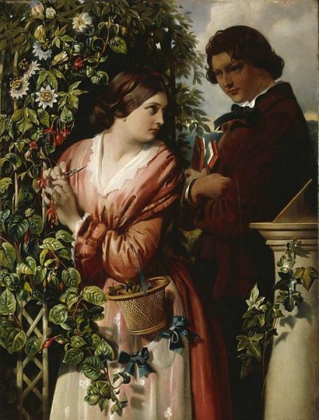 A Bower With Passion Flowers by Daniel Maclise Oil Painting Reproductions