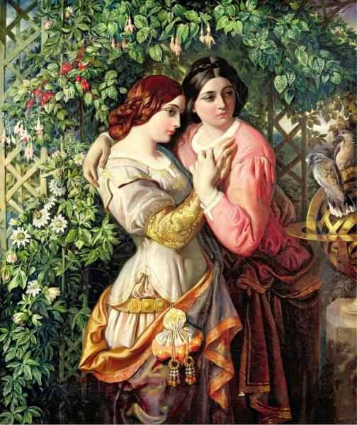 Rosalind And Celia by Daniel Maclise Oil Painting Reproductions