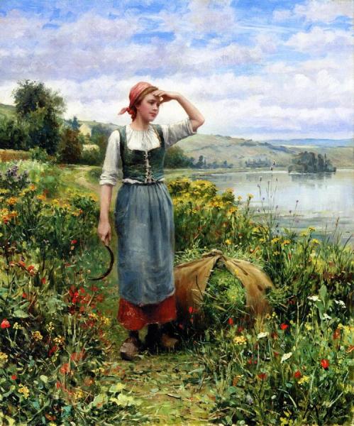 A Field Of Flowers by Daniel Ridgway Knight