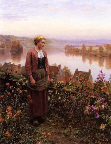 A Garden Above The Seine, Rolleboise by Daniel Ridgway Knight