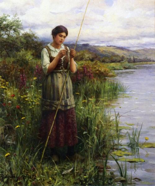 Baiting The Hook by Daniel Ridgway Knight