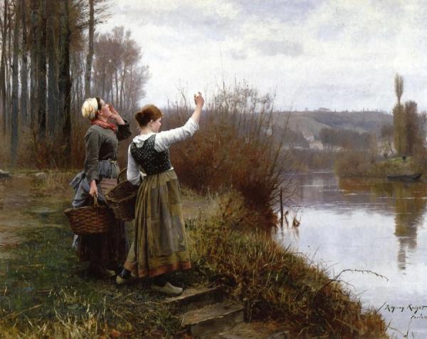 Hailing The Ferry by Daniel Ridgway Knight