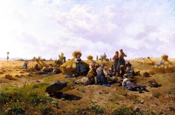 Harvest Scene by Daniel Ridgway Knight