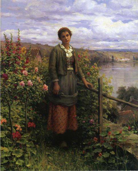 In Her Garden by Daniel Ridgway Knight