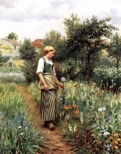 In The Garden by Daniel Ridgway Knight