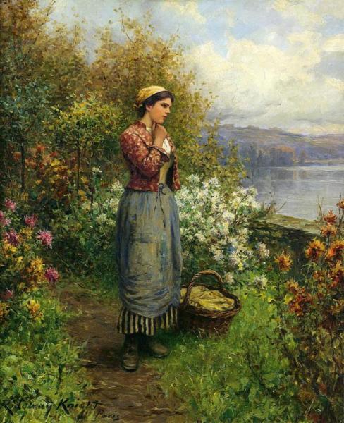 Julia On The Terrace by Daniel Ridgway Knight