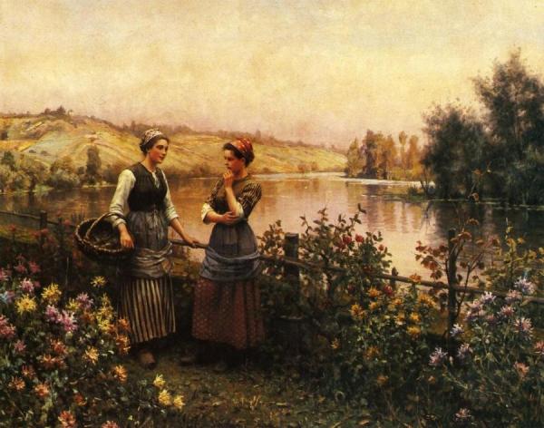 Stopping For Conversation by Daniel Ridgway Knight