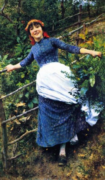 Tending The Garden by Daniel Ridgway Knight