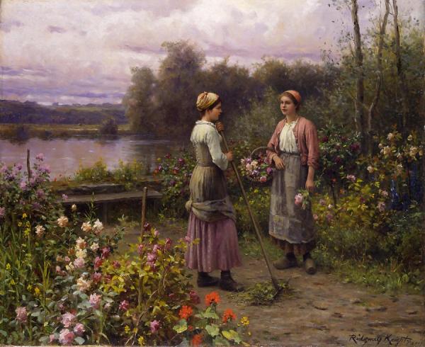 The Gossips by Daniel Ridgway Knight