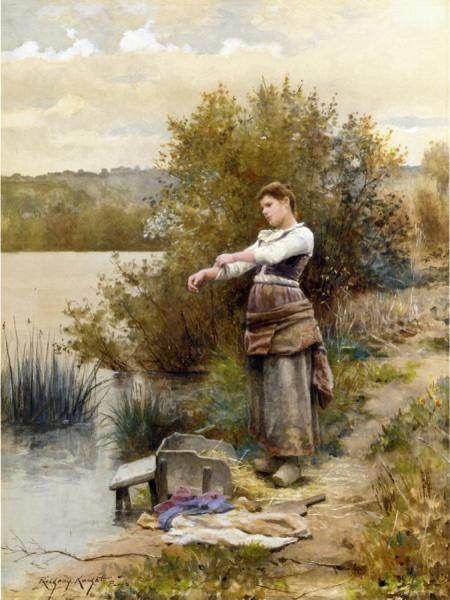 The Laundress by Daniel Ridgway Knight