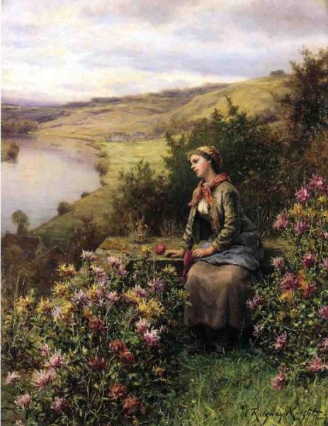Waiting by Daniel Ridgway Knight