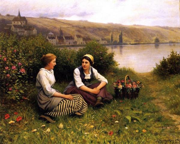 Waiting For The Ferryman by Daniel Ridgway Knight