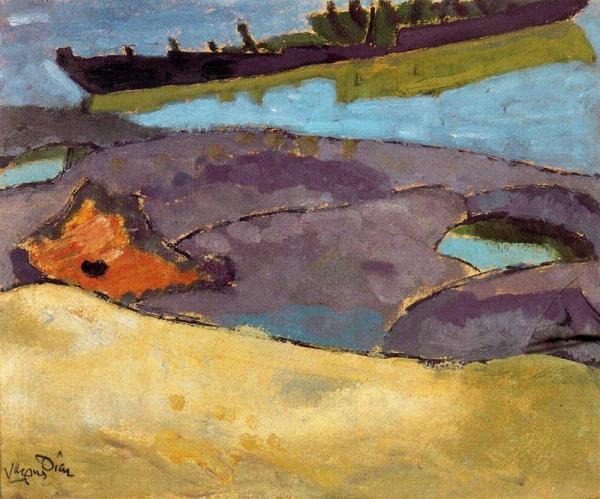 Boats In The Bidasoa by Daniel Vazquez Diaz