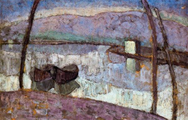 Boats In The Bidasoa by Daniel Vazquez Diaz