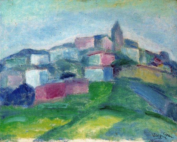 Pueblecito En La Hora Rosa by Daniel Vazquez Diaz