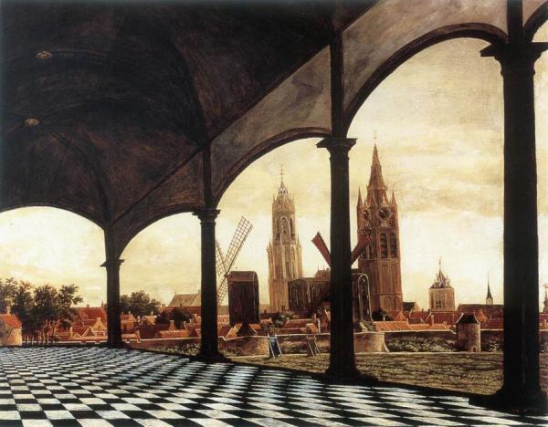 A View Of Delft Through An Imaginary Loggia by Daniel Vosmaer