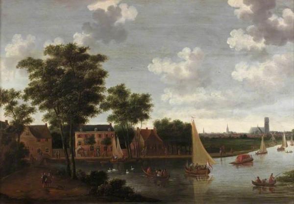 Dutch Canal Scene by Daniel Vosmaer