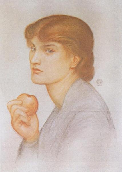 Alexa Wilding Holding An Apple by Dante Gabriel Rossetti Oil Painting Reproductions