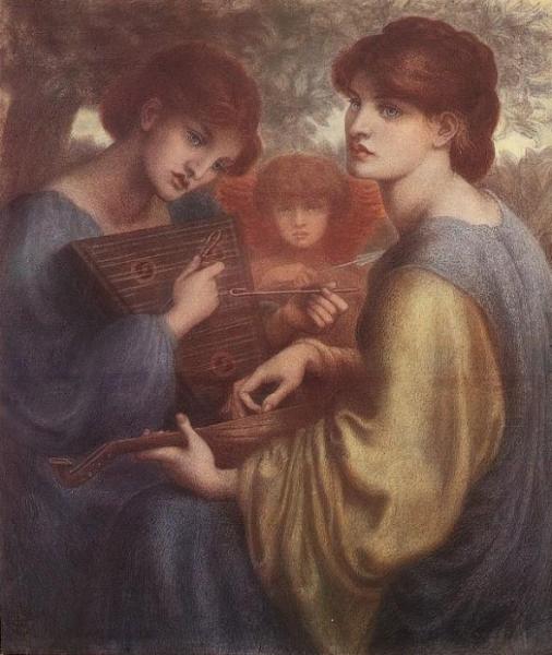 The Bower Meadow - Study by Dante Gabriel Rossetti