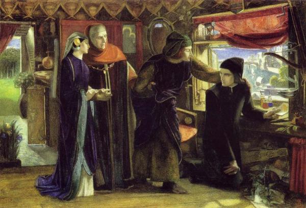 The First Anniversary Of The Death Of Beatrice: Dante Drawing The Angel by Dante Gabriel Rossetti