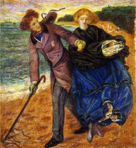 Writing On The Sand by Dante Gabriel Rossetti
