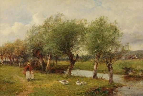 Feeding The Geese by David Bates