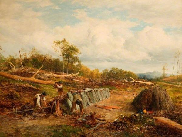 Stacking The Oak Fence by David Bates