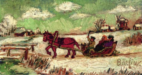 Russian Sleigh Ride No. Ii by David Davidovich Burliuk Oil Painting Reproductions