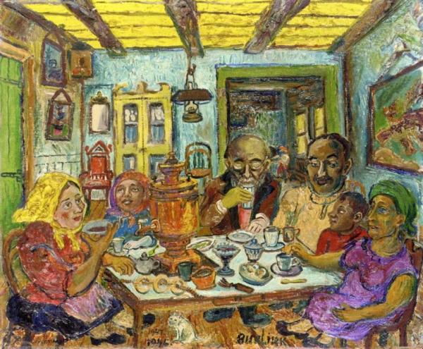 Tea Time by David Davidovich Burliuk Oil Painting Reproductions