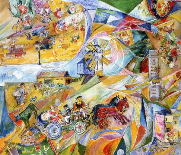 Untitled by David Davidovich Burliuk Oil Painting Reproductions