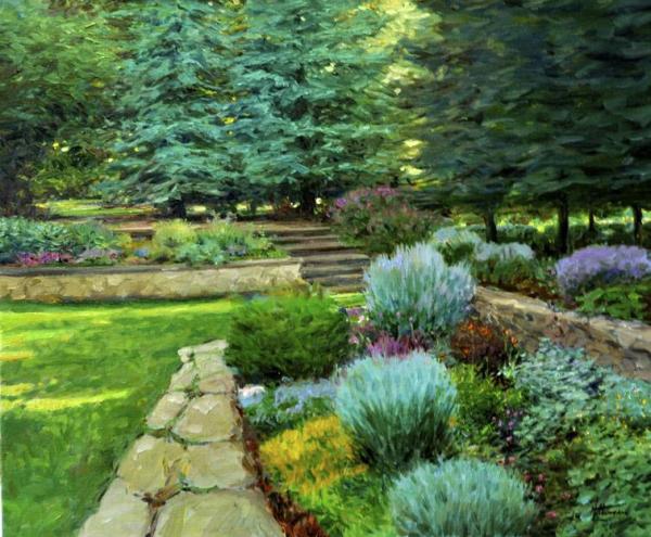 Formalm Garden by David Hettinger Oil Painting Reproductions