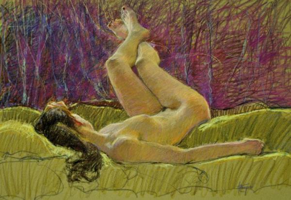 Nude On Green by David Hettinger