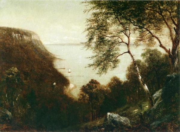 View Of Palisades, Hudson River by David Johnson