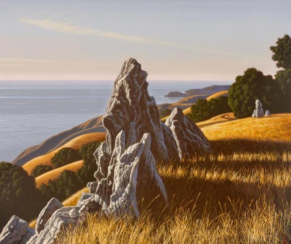 Big Sur Landscape With Rocks by David Ligare