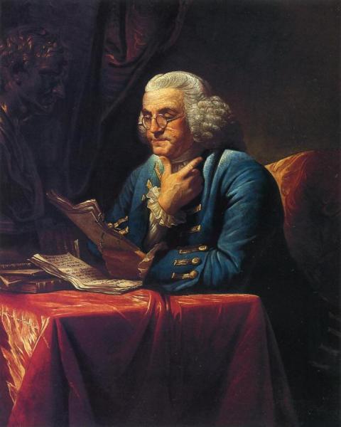 Portrait Of Benjamin Frankliin by David Martin