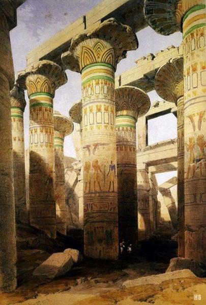 Architecture And Art Of The Great Temple Of Karnak. City Of Thebes. Egypt. by David Roberts