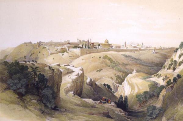 Jerusalem From The Road Leading To Bethany by David Roberts