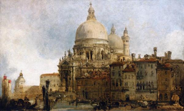 View Of The Church Of Santa Maria Della Salute, On The Grand Canal, Venice, With The Dogana Beyond by David Roberts