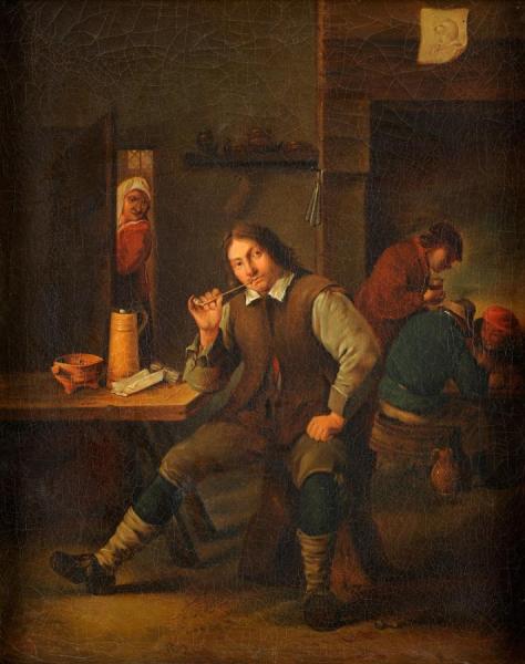 Tavern Interior With Smoker by David Teniers Ii