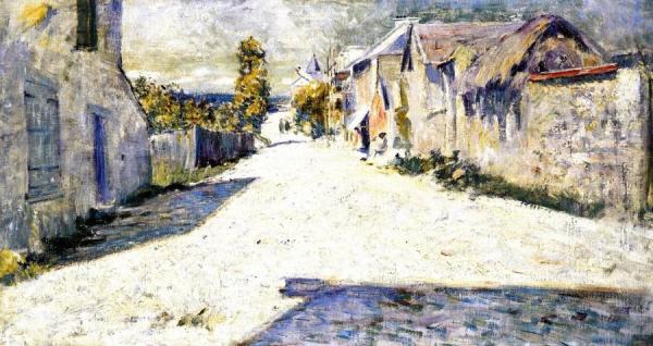 Giverny: Road Looking West Toward Church by Dawson Dawson-watson Oil Painting Reproductions