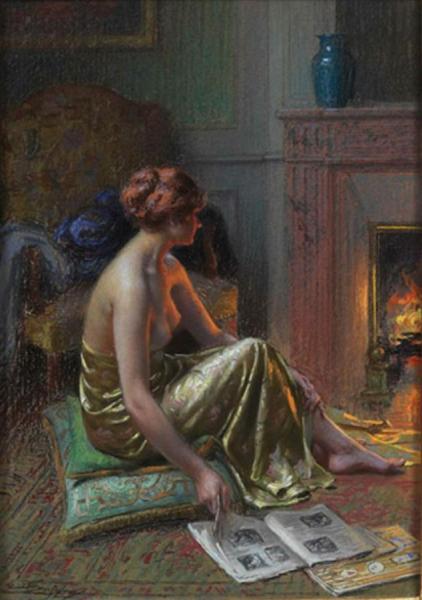 At The Fireplace by Delphin Enjolras