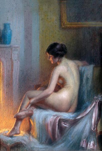 At The Fireside by Delphin Enjolras