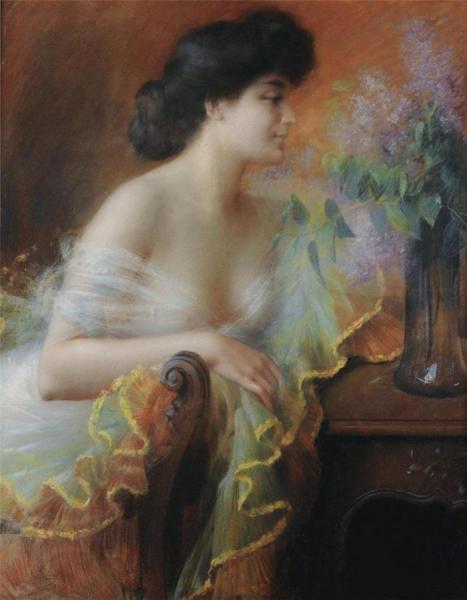 Lady With A Bouquet by Delphin Enjolras