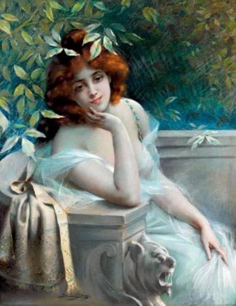 Portrait Of A Young Woman by Delphin Enjolras