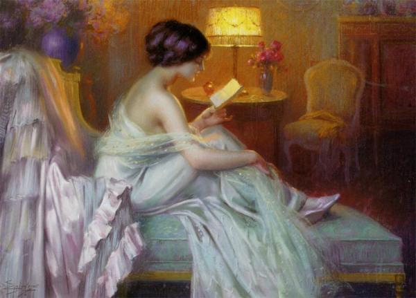Reading A Letter by Delphin Enjolras Oil Painting Reproductions
