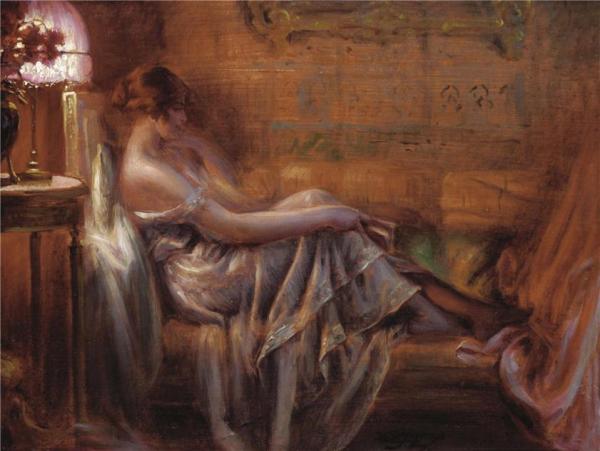 Reading By Lamplight by Delphin Enjolras