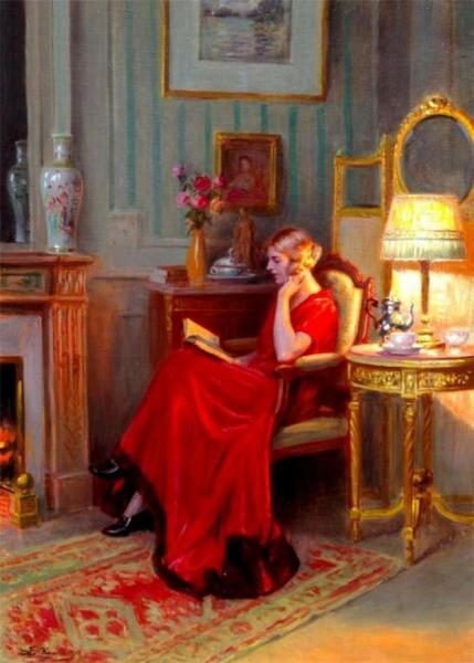 Reading By Lamplight by Delphin Enjolras