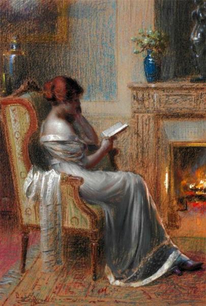 Reading By The Fire by Delphin Enjolras