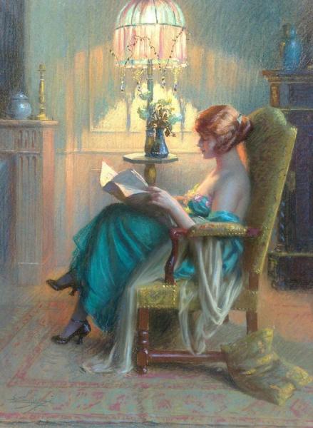 Reading In The Boudoir by Delphin Enjolras