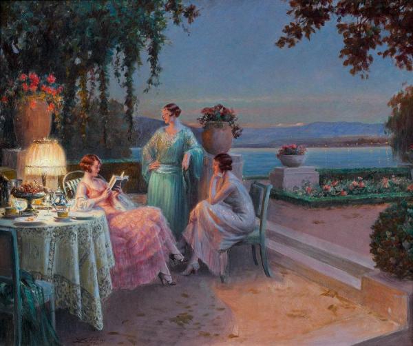 Reading On The Terrace by Delphin Enjolras